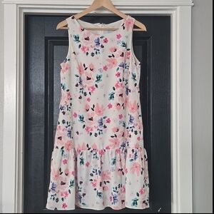 CeCe By Cynthia Steffe Charley Floral Drop Waist Flounce Hem Dress Size 6
